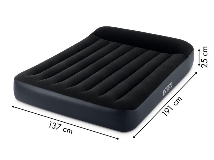 Materac dmuchany dwuosobowy z wbudowaną pompką elektryczną INTEX 64148 – 191 x 137 x 25 cm